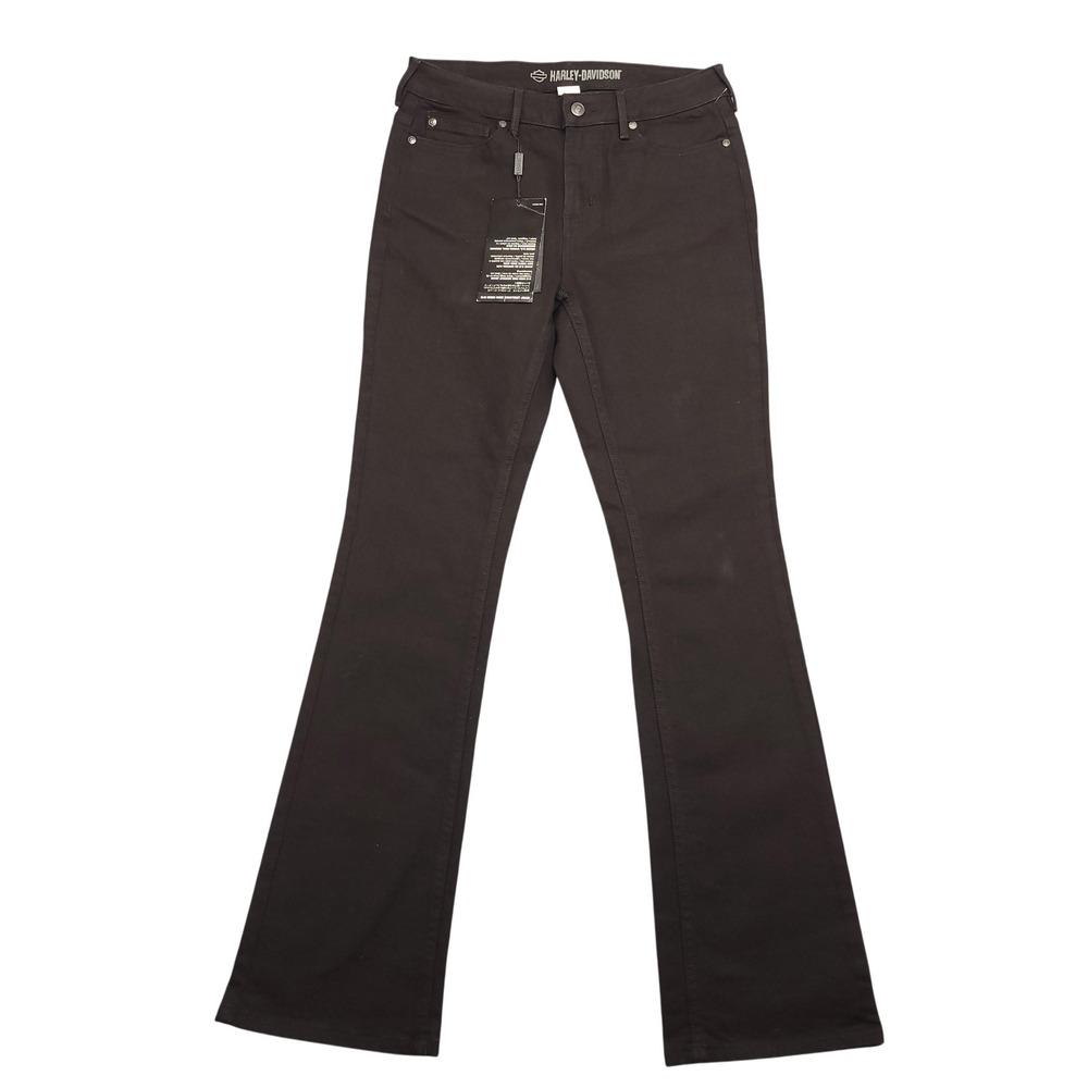 Harley-Davidson Jeans Womens 28 Black High Rise Bootcut Stretch Riding Denim